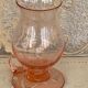Vintage transparent pink glass photophore