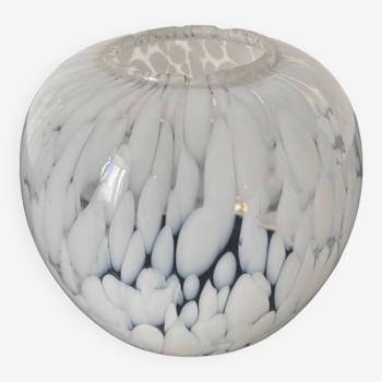 Globe en verre de Clichy blanc