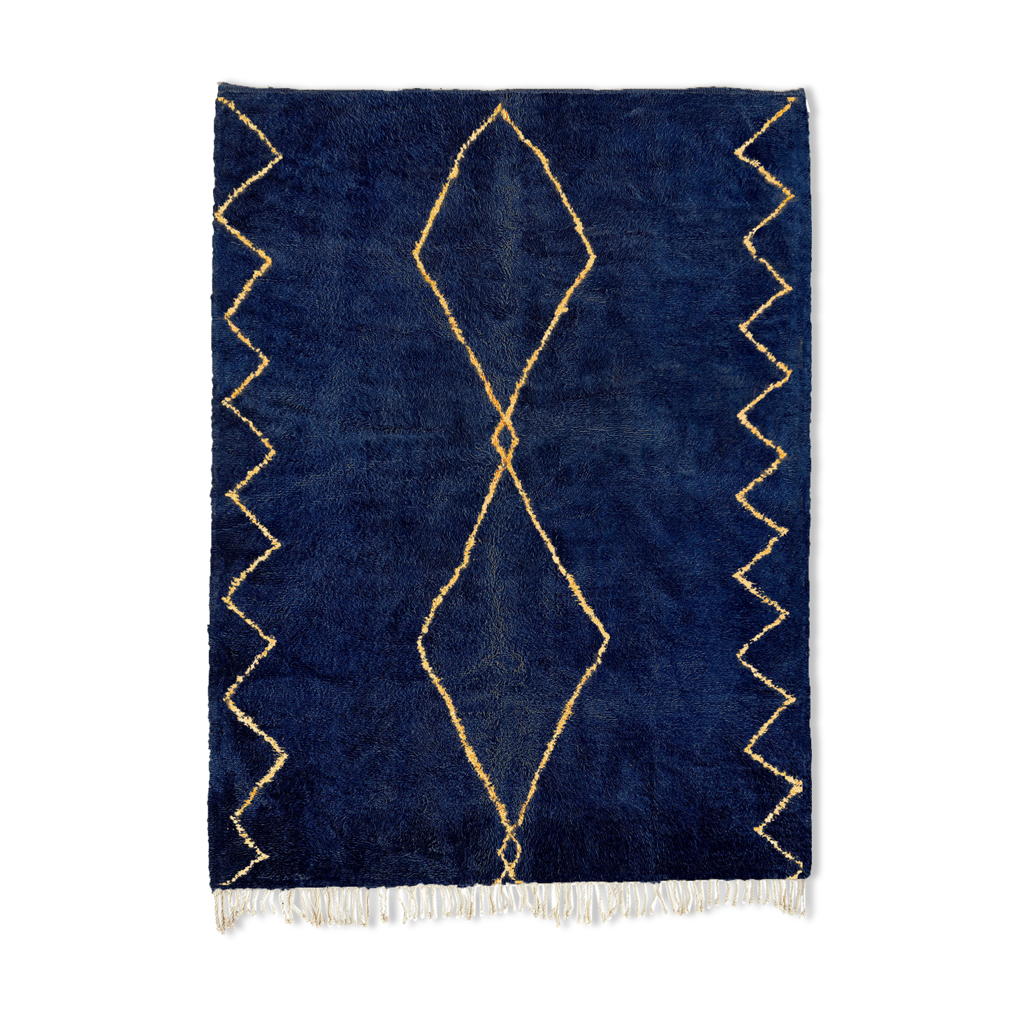 Modern Moroccan carpet dark blue