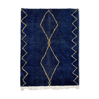 Tapis marocain moderne bleu foncé