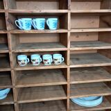 Wooden sorting cabinet with 50 compartments.