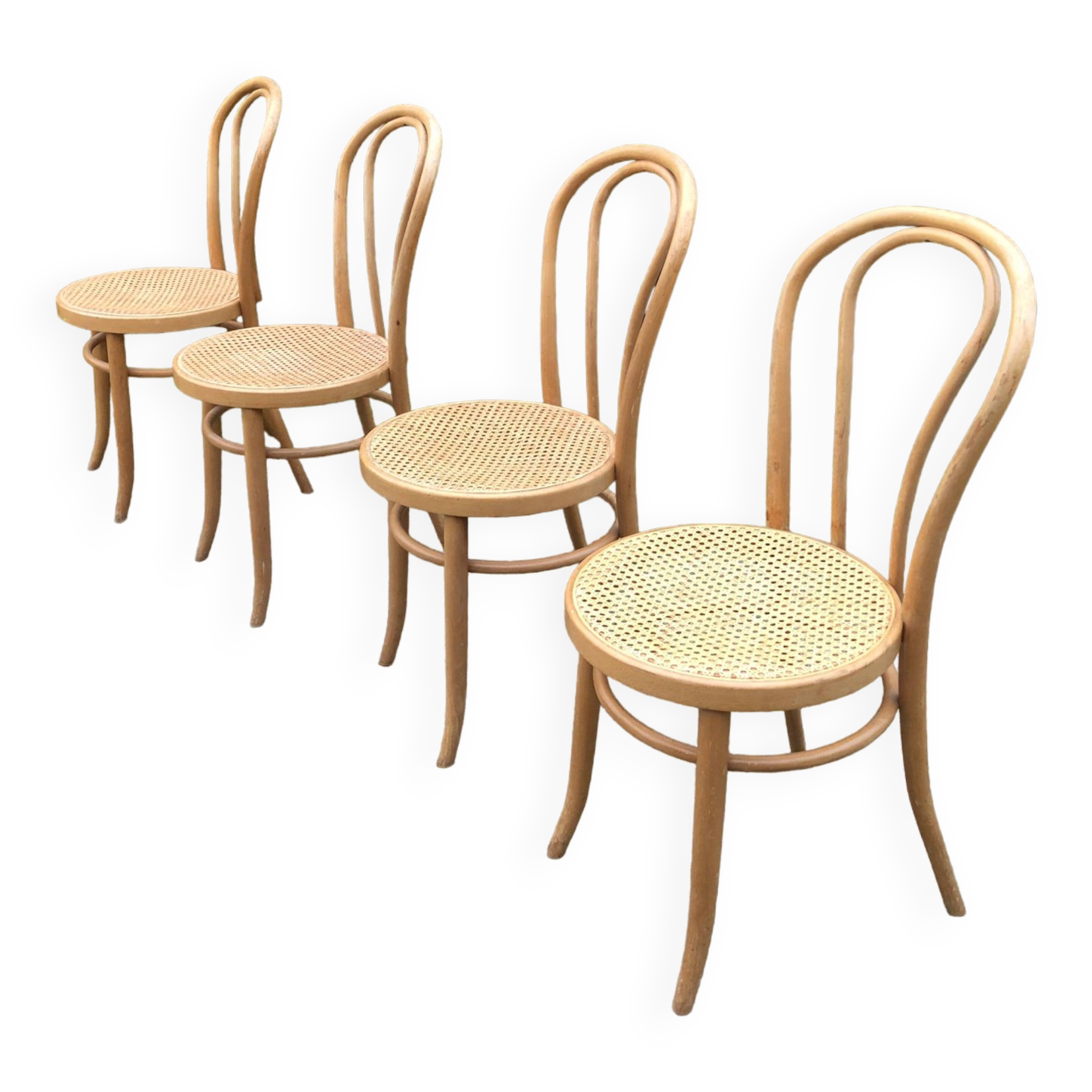 4 chaises bistrot vintage cannées