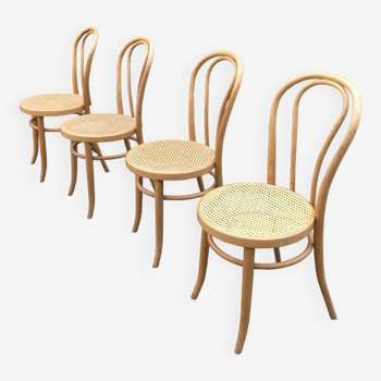 4 vintage caned bistro chairs