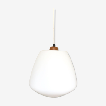 Scandinavian suspension vintage 1960 teak and opaline