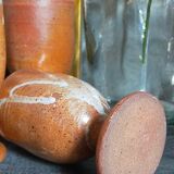 Four potter's mugs turned in vintage light stoneware