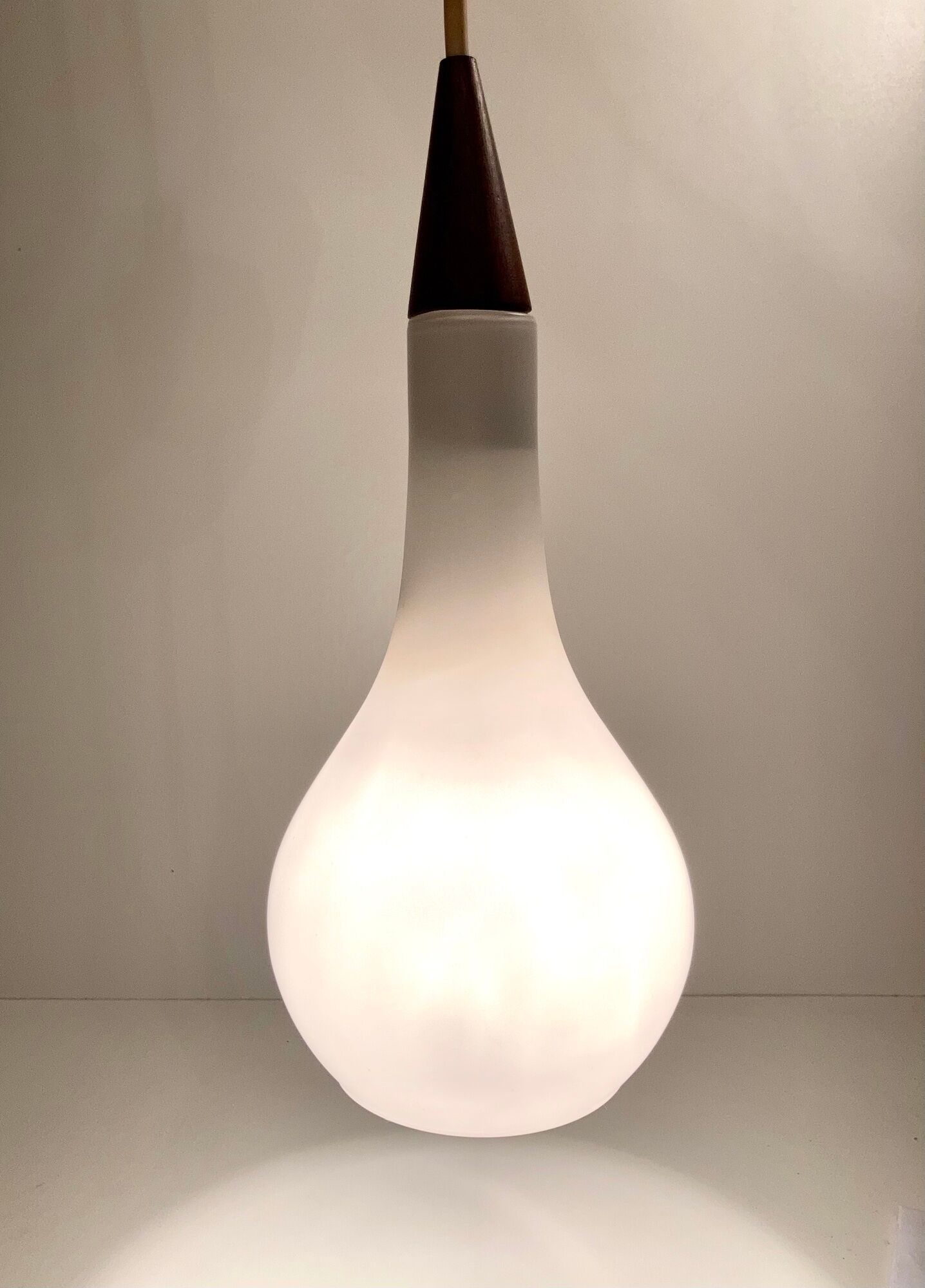 Pair of Louis Poulsen suspension in Opaline Holmegaard
