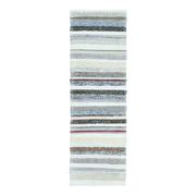 Vintage Turkish Hand-Knotted Wool Cotton White Kilim Runner Rug 60x196