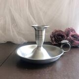 Pewter hand candle holder