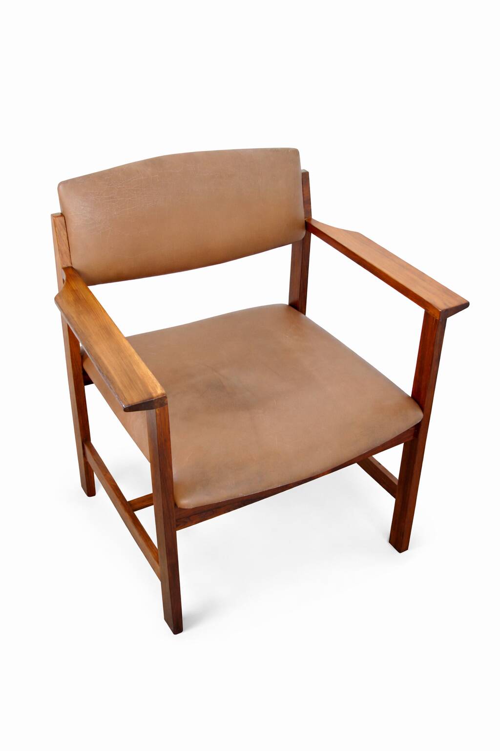 1960s Scandinavian armchair – rosewood, leather, vintage