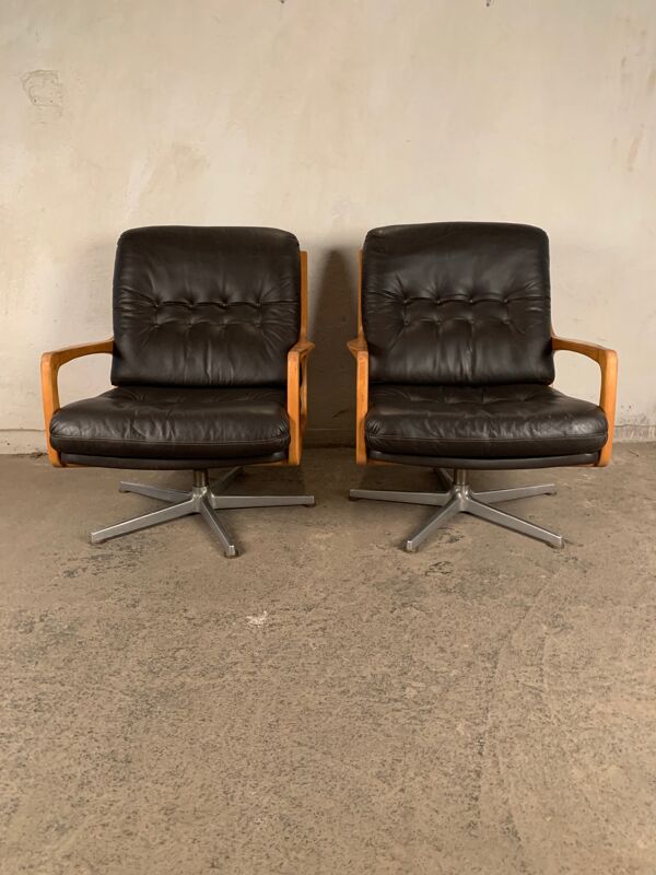Paire de fauteuils designer Eugen Schmidt Soloform années 1960