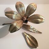 70s brass flower ashtray