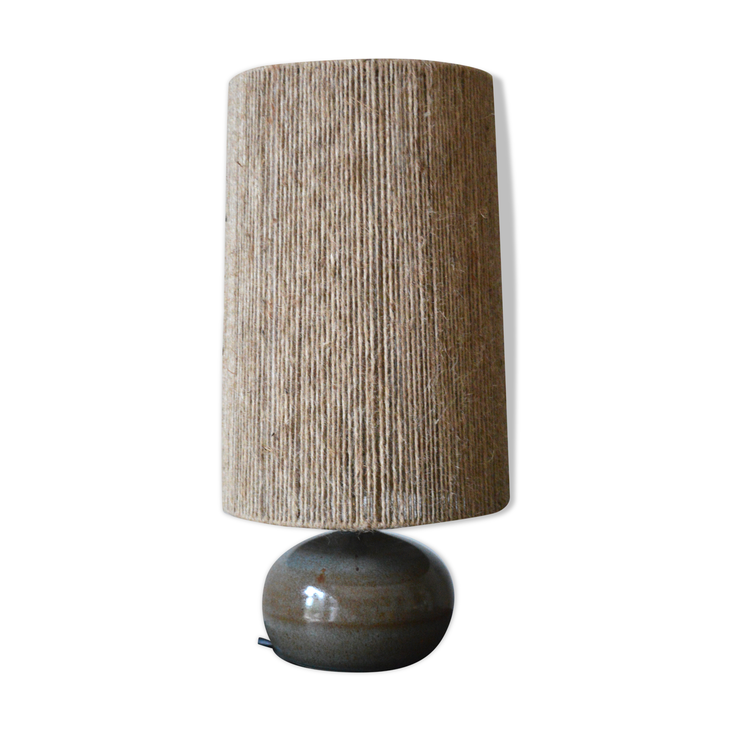 Sandstone and rattan lamp