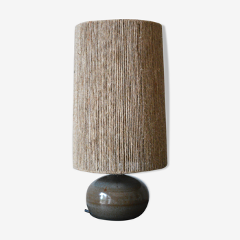 Sandstone and rattan lamp