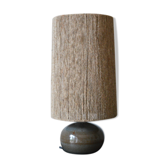 Sandstone and rattan lamp