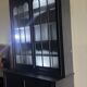 Two-body bookcase, painted in black and gray, Restoration Style model