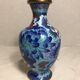 Old brass enameled flowers drawings cloisonné Vase Decoration Vintage