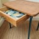 Paire de chevets bois et metal vintage