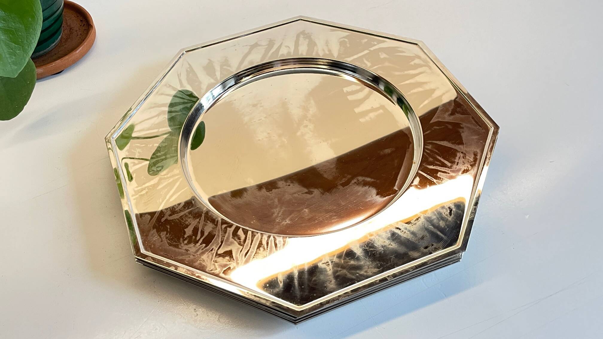 6 Vintage Silver-Plated Metal Plates and Dishes