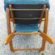 Velvet armchair and adjustable wood