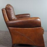 Set of a sheep leather design sofa and armchair