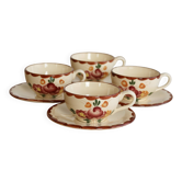 Tasses à thé vintage en faïence de Longchamp - Modèle Agen