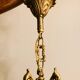 Large round St Louis XV corridor lantern from the mid-20th century in gilded bronze