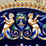 Gien Renaissance cake pie dish blue background 1971/1984