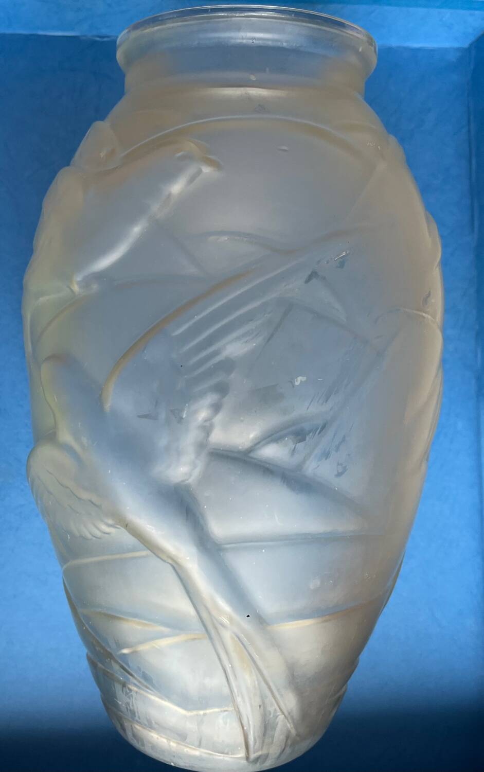 Art Nouveau frosted glass vase