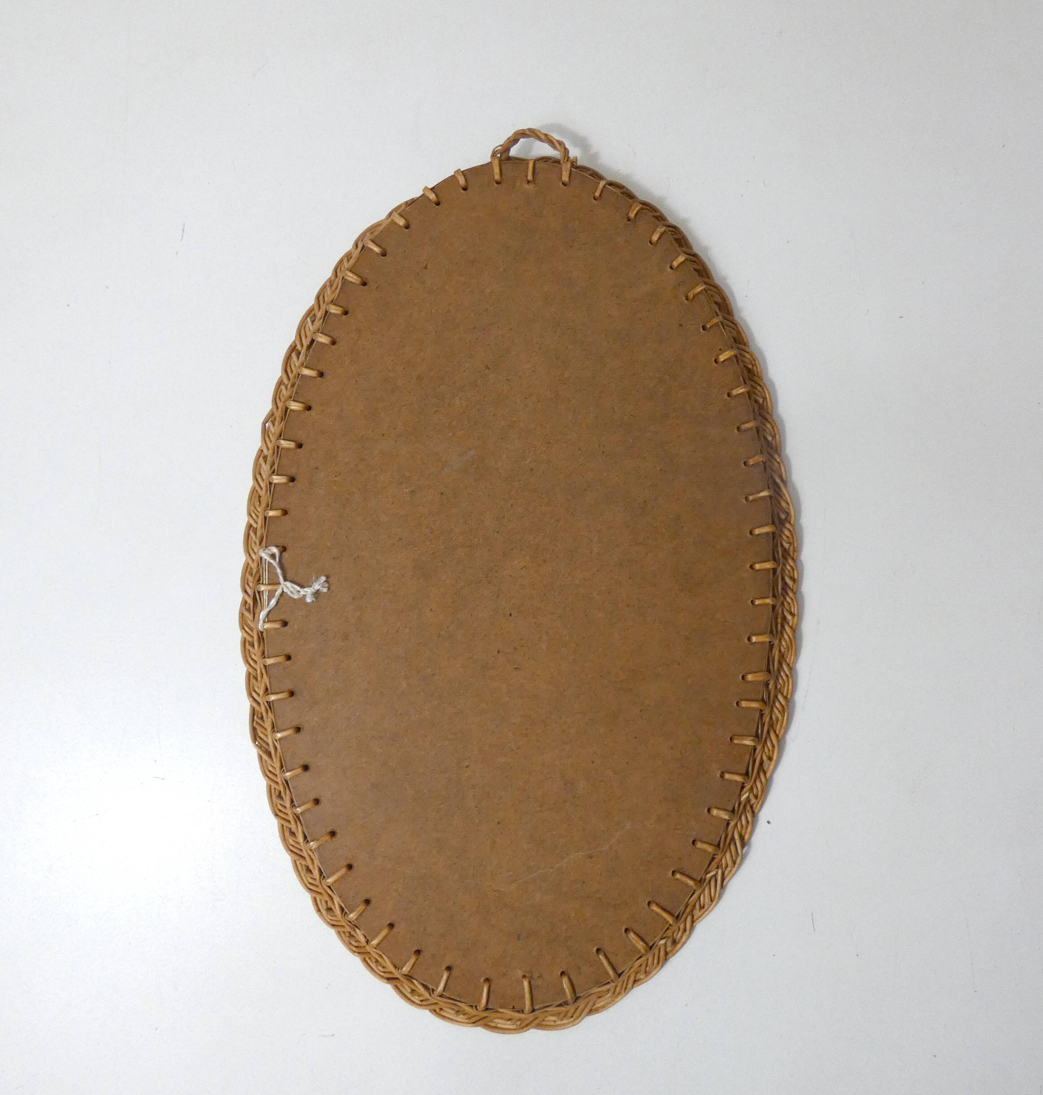 miroir en rotin