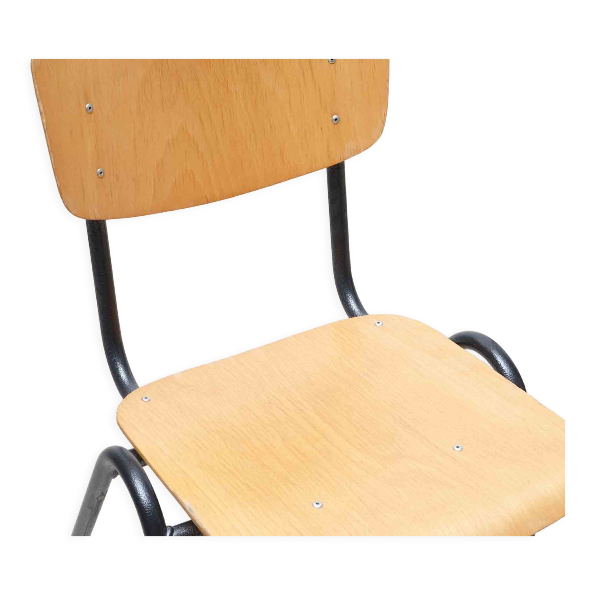 Vintage stackable chair eromes F4 beech anthracite