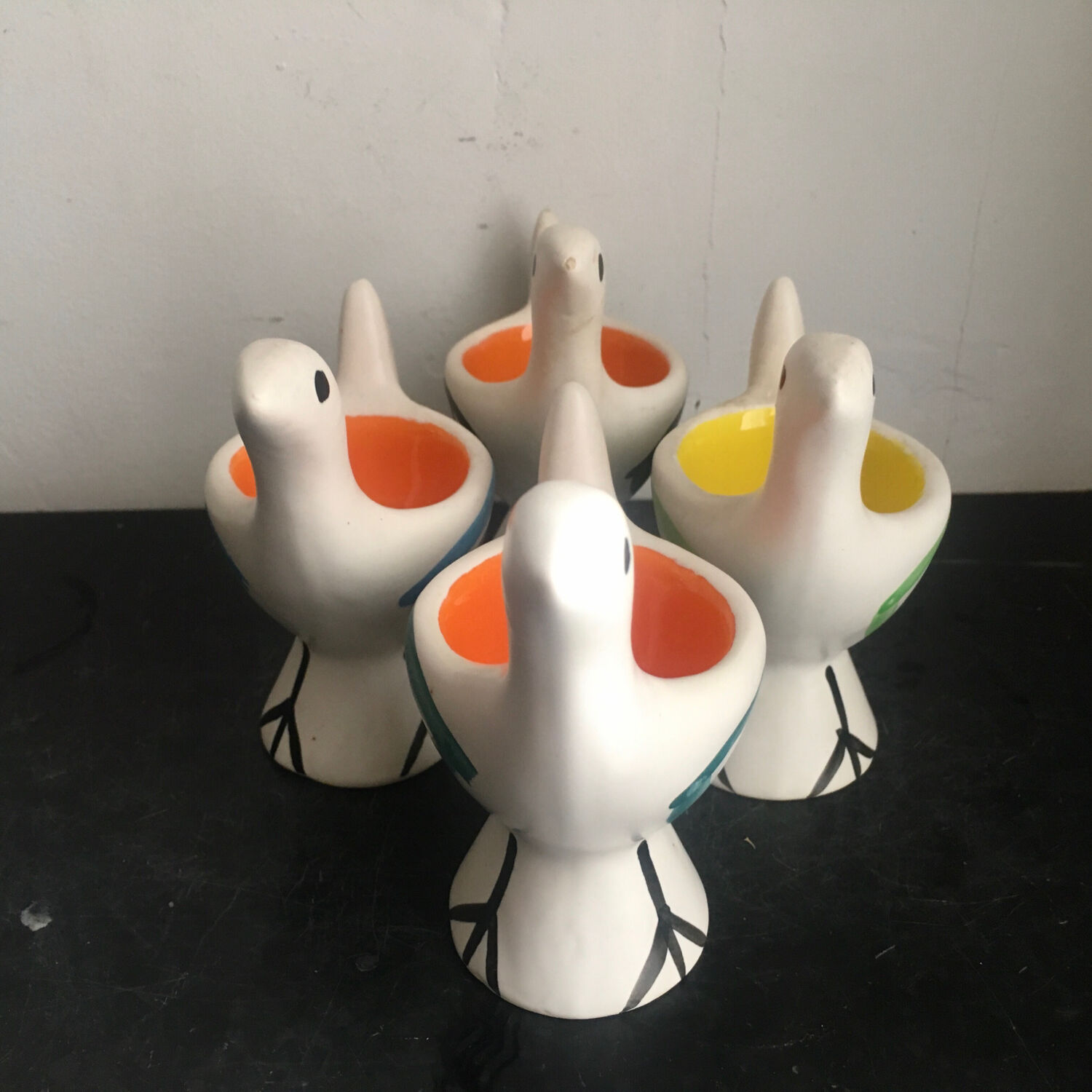 4 Lili Valentin Vallauris egg cups