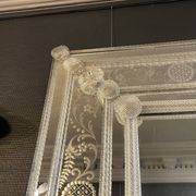 Barovier & Toso Murano, mirror with engraved borders, early 20th century.
