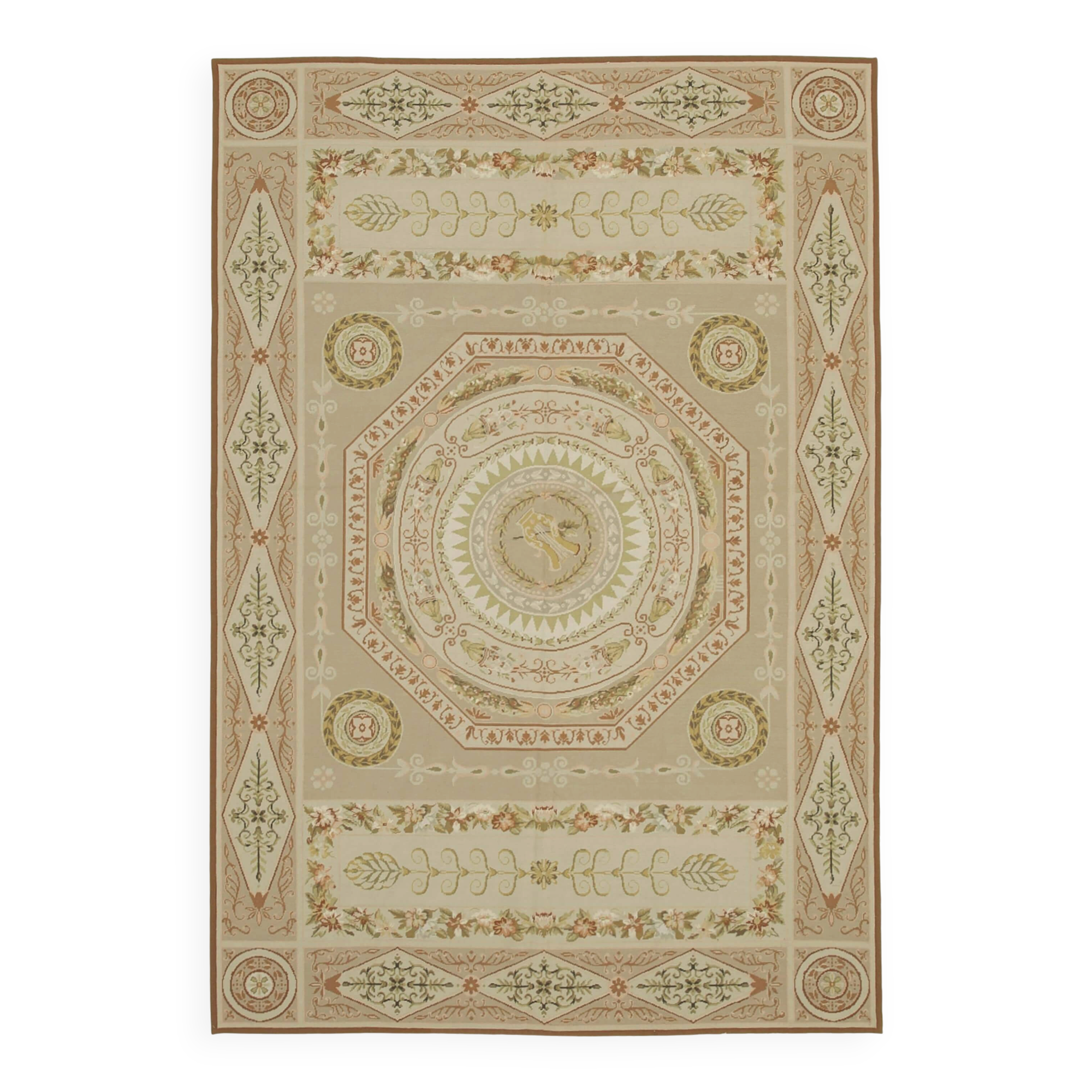 Handmade Vintage Flatweave Needlepoint Kilim 184 cm x 276 cm