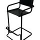 Vintage Black Leather & black frame Italian Modern Barstool