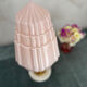 Art Deco lamp with pastel pink opaline globe.