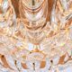 Delicate chandelier in gilded brass and crystal glass in the shape of flowers by Palwa, Germany, 1970s.