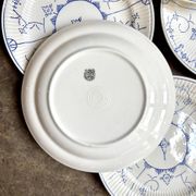 6 flat plates Boch La Louvière in blue glazed earthenware, "Copenhagen" service - 1920s-30s