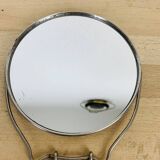 Round double-sided magnifying barber mirror