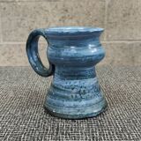 Blue vase with handle Lucette Pillet DlG Blin