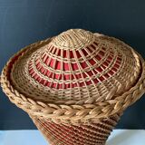 Worker wicker plant holder