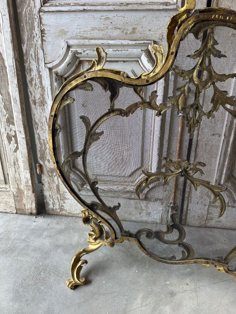 Golden bronze fire screen