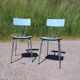 Pair of chairs in blue formica - vintage