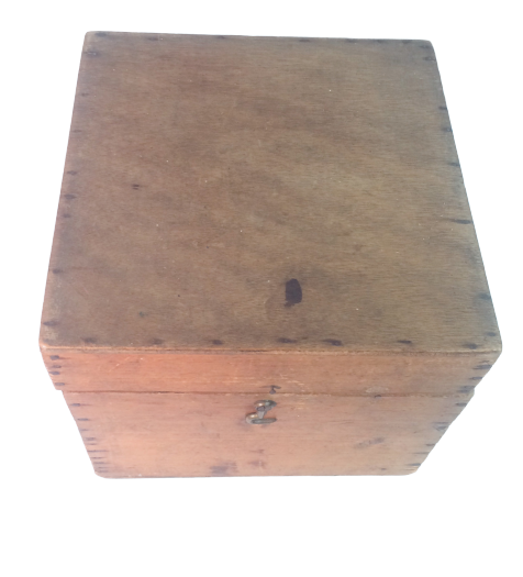 Square box made of raw wood