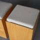 Tabourets en contreplaqué vintage avec coussins gris, années 1990, ensemble de 4