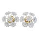 Set of 2 Charming Murano Vintage Ceiling Light White Flowers, 1970s