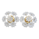 Set of 2 Charming Murano Vintage Ceiling Light White Flowers, 1970s