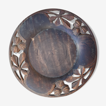 Carved wooden plate