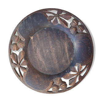 Carved wooden plate