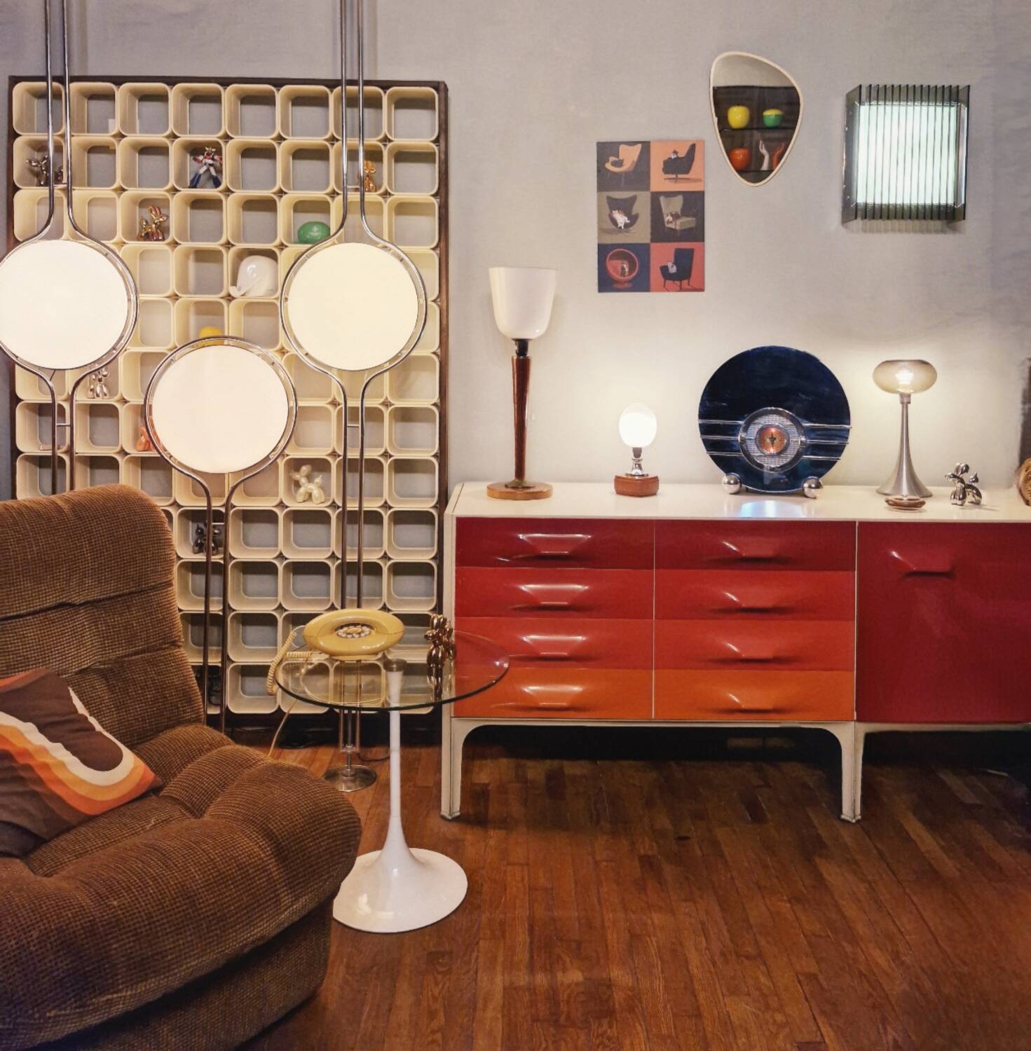 Murano glass, vintage 70s table lamp