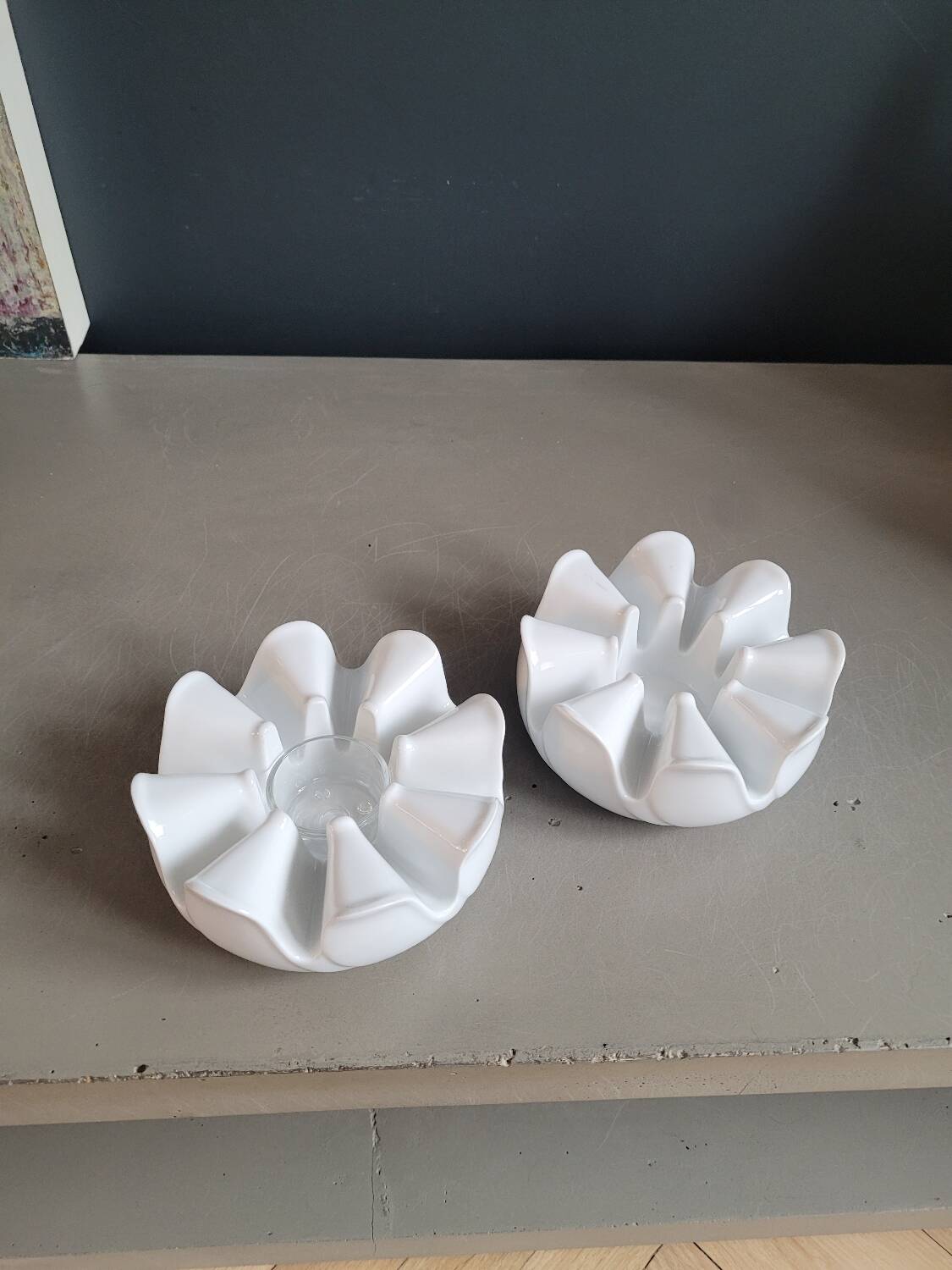 Pair of Bavarian porcelain candlesticks, Seltmann Weiden